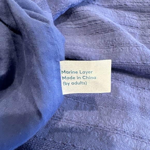 NEW Marine Layer XS Cassia Dress - Marlin One‎ Shoulder Lined Blue 100% Cotton - Picture 11 of 13